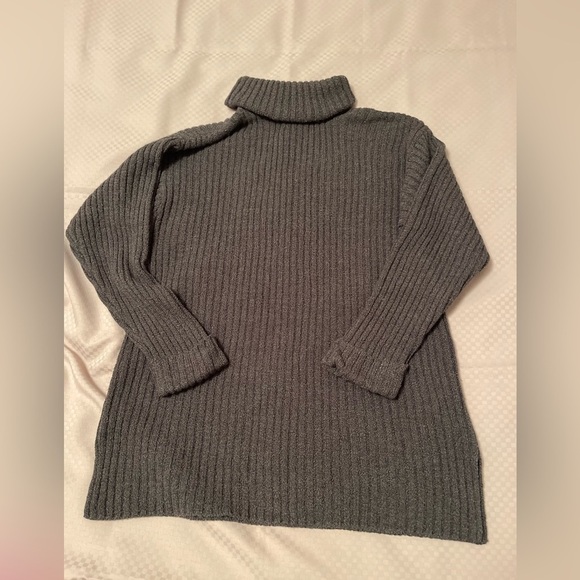 Express Tricot vintage long sleeve cowl neck tunic sweater charcoal gray Size L - Picture 8 of 11